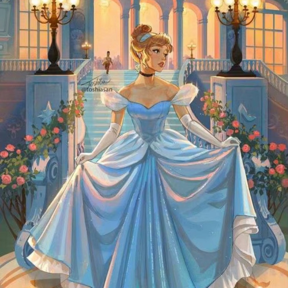 Elegant Blue Cinderella Diamond art